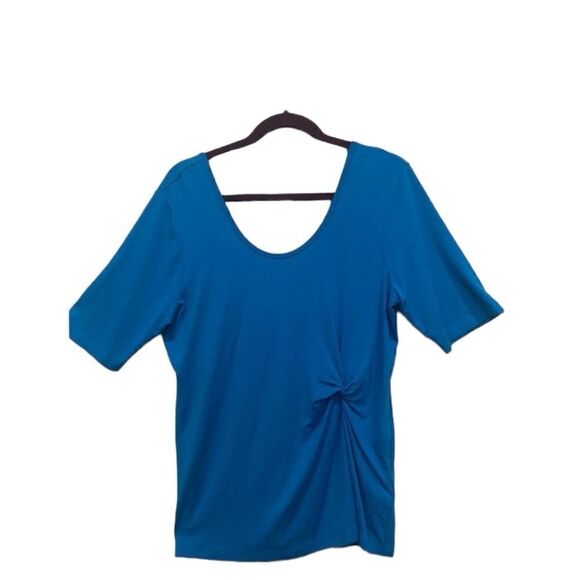 Soft surroundings women’s blue top made in turkey size L 96% rayon 4% spandex. - Picture 1 of 6